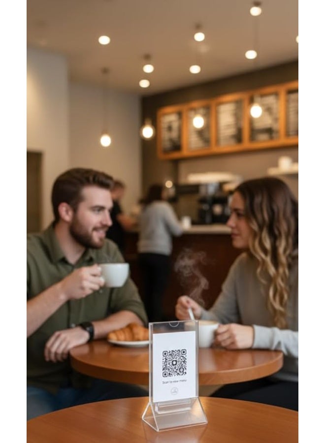 ستاند عرض أكريليك شفاف مقاس 12 × 6 سم – حامل قائمة أسعار أو منيو – مناسب للكافيهات والمطاعم والمكاتب – تصميم أنيق وسهل الاستخدام - Image 5